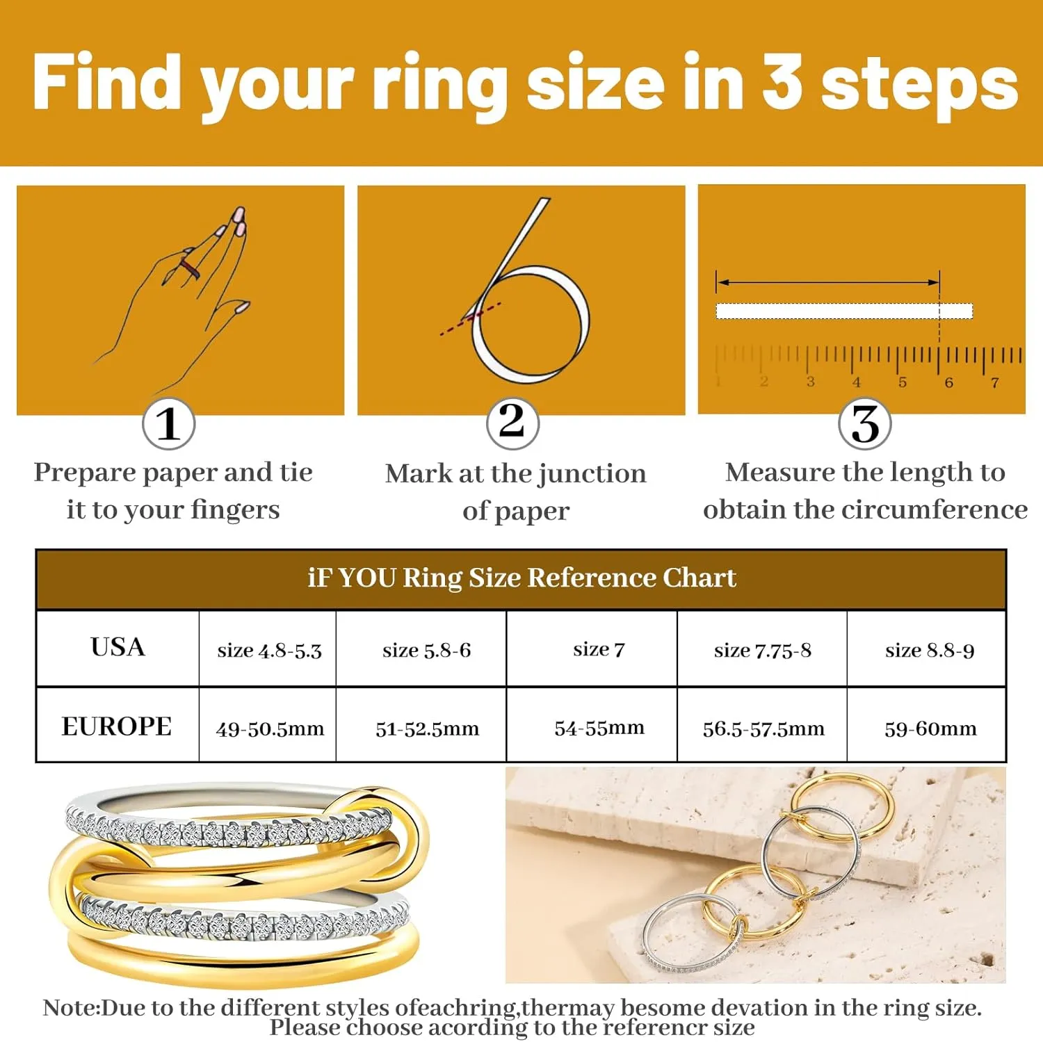 14k Gold Silver Plated Stackable Rings for Women Minimalist Moissanite Cubic Zirconia Dainty Mixed Metal Two Tone Gemstone Stacked Diamond Rings Set Non Tarnish Statement Knuckle Jewelry
