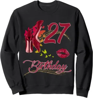 27th Birthday Butterflies High Heels Sweatshirt