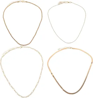 4pcs Chain Necklaces for Women Fashion Neck Ornaments Lightweight Jewelry for Daily Wear Valentine Day Weddings and More