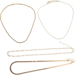 4pcs Women's Layered Chain Necklaces Bright Colors Hip Hop Style Dainty Choker Sets