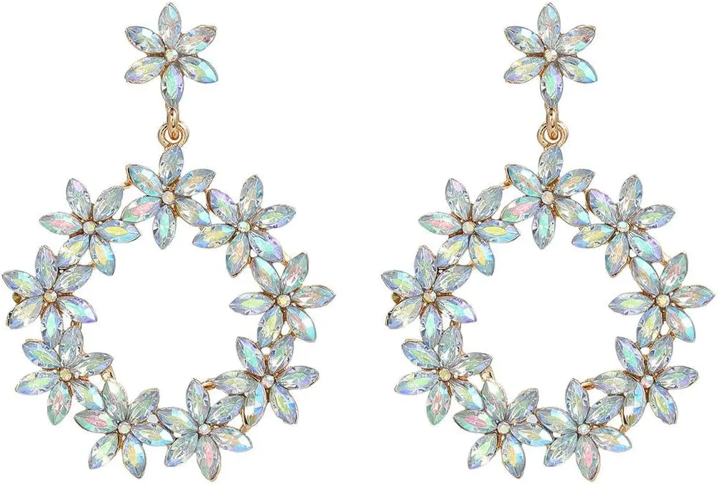 6.2 * 4.5cm floral women's round floral earrings from Europe and America
