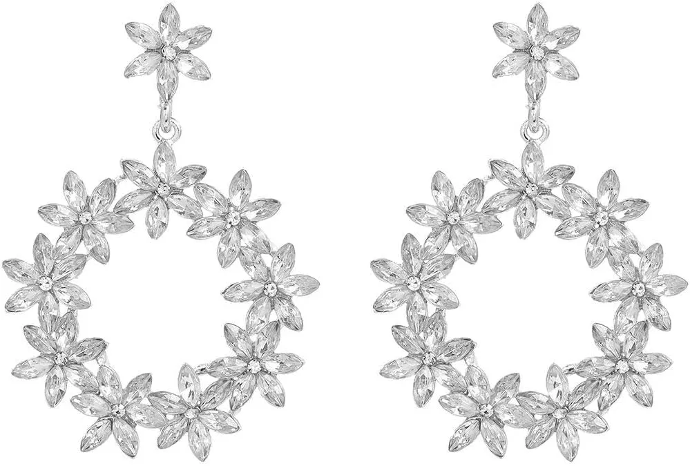 6.2 * 4.5cm floral women's round floral earrings from Europe and America