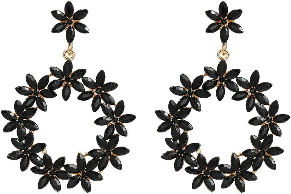 6.2 * 4.5cm floral women's round floral earrings from Europe and America