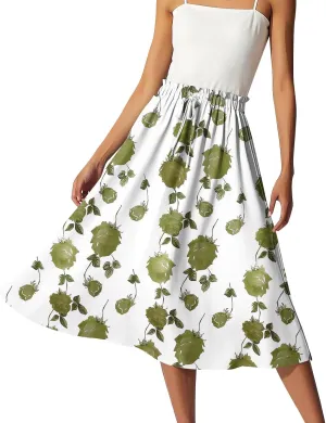 ADHOWBEW Maxi Skirts for Women Cute Casual Flowy Trendy Midi Length Ruffle High Waisted A Line Plus Size Beach Spring Skirts