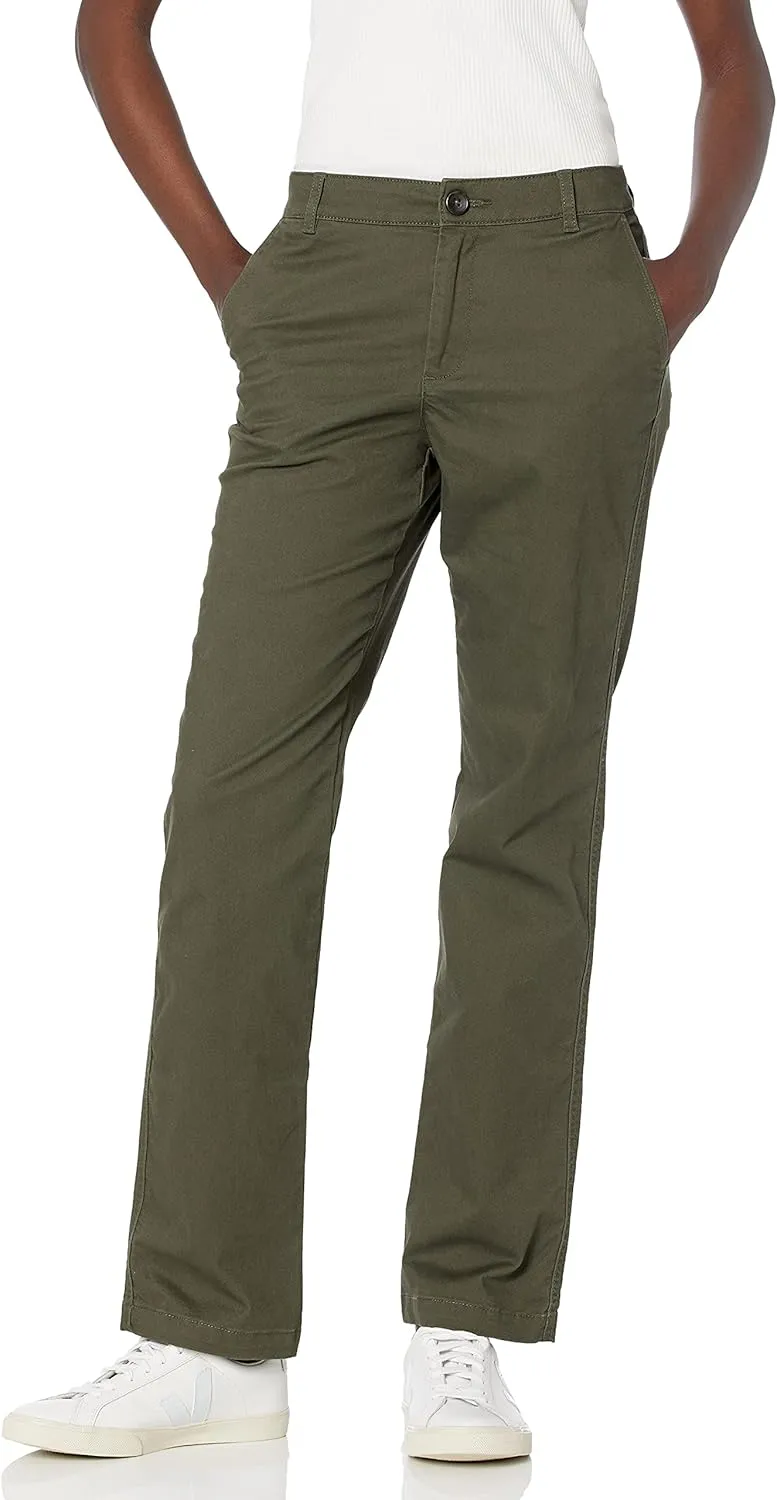Amazon Essentials Women's Slim Fit, Straight Leg Stretch Twill Chino Pant