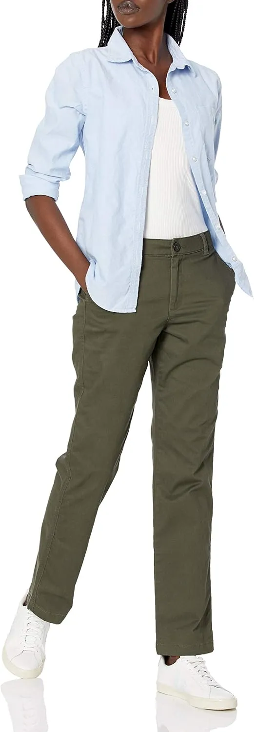 Amazon Essentials Women's Slim Fit, Straight Leg Stretch Twill Chino Pant