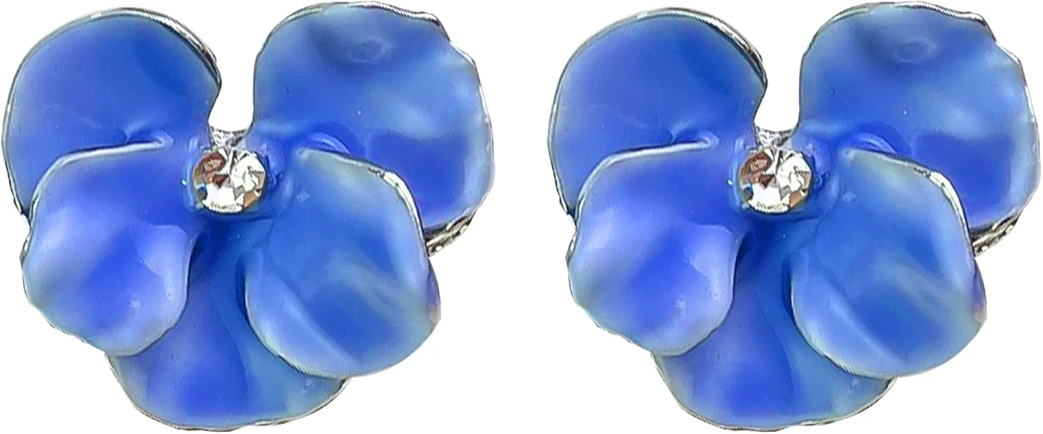 Anmpab Enamel Drip Oil Orchid Flower Stud Earrings for Women Irregular Butterfly Floral Petal Earrings Statement Jewelry