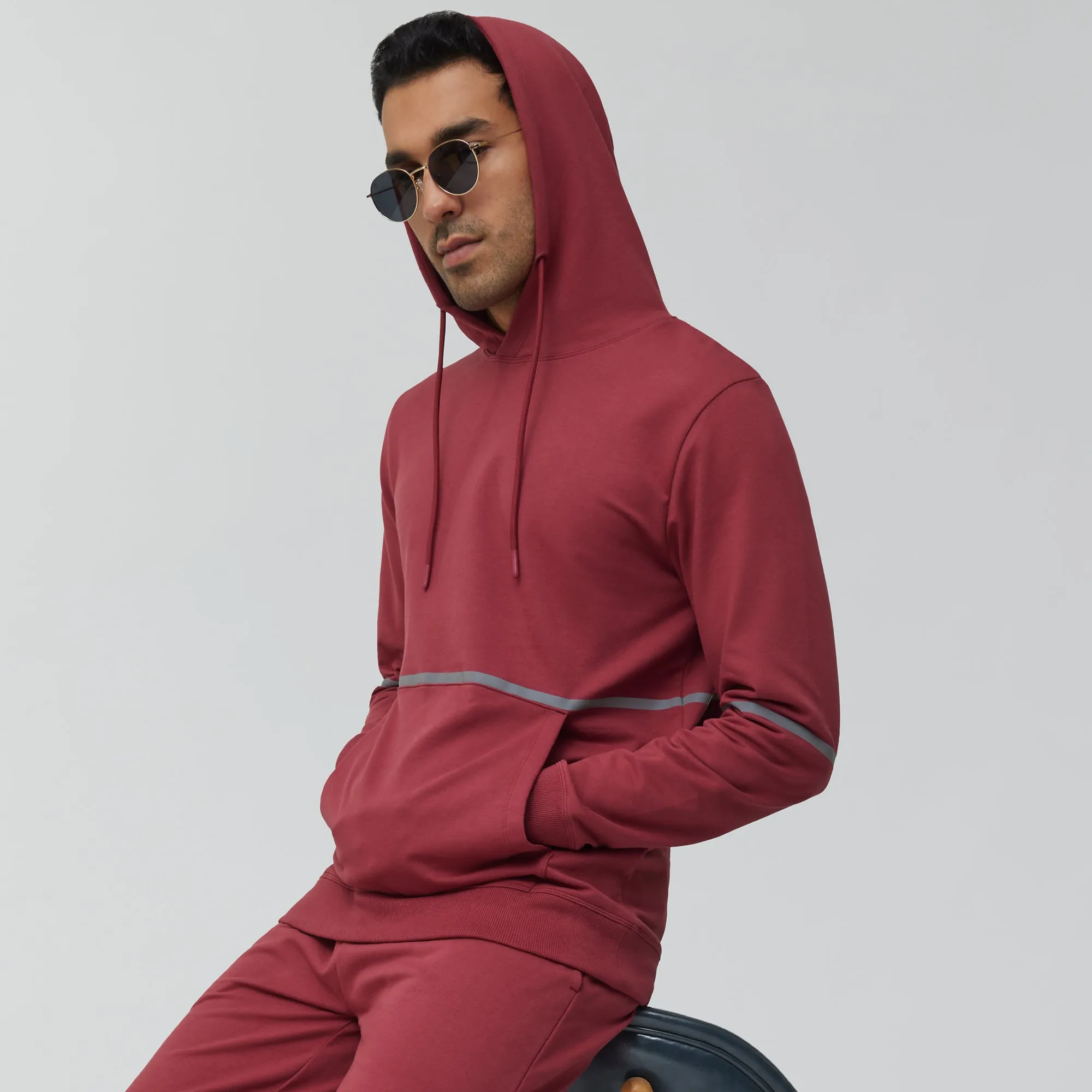 Ascent French Terry Cotton Blend Hoodies Crimson Red