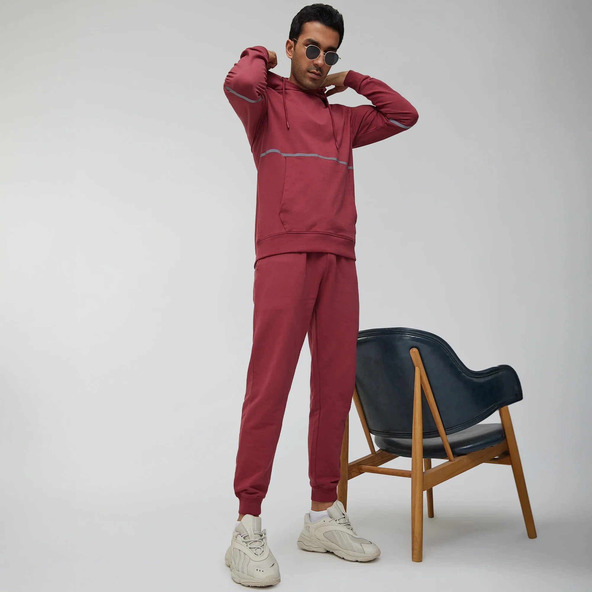 Ascent French Terry Cotton Blend Hoodies Crimson Red
