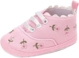 Baby Girl Shoes Baby Girls Sole Infant Crib Shoes Floral Canvas Soft -Slip Baby Shoes Cute