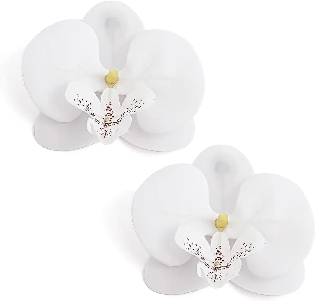 Bethynas Large Butterfly Orchid Flower Stud Earrings Artificial Phalaenopsis Orchid Floral Dangle Drop Earrings Bridal Beach Party Ear Jewelry for Women
