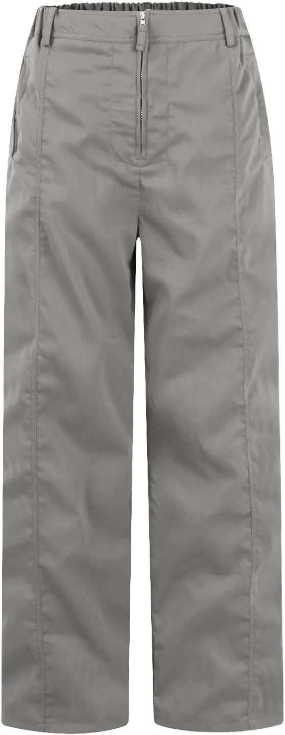 Cargo Pants Women Zip Front Parachute Pants Baggy Wide Leg Pant with Pocket Y2K Straight Leg Chinos Pant