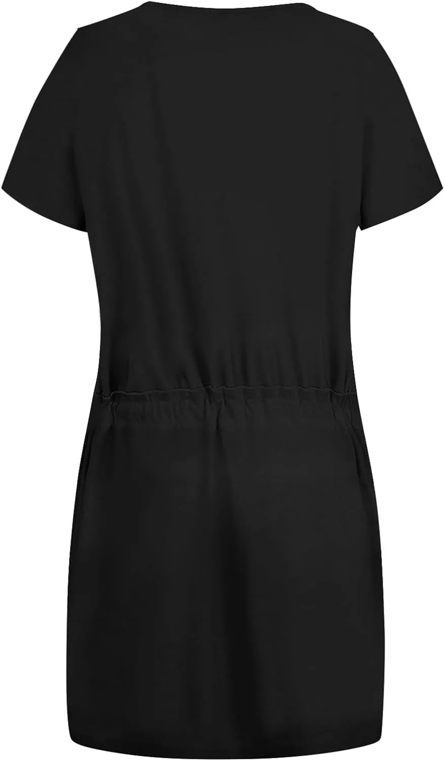 Casual Dresses for Women Short Sleeve Tie Waist Striped Mini Tshirt Dress Cute Summer Beach Sun Dresses with Pockets