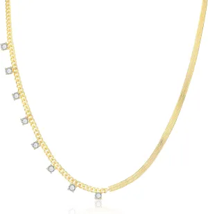 Choker Necklaces for Women, Dainty 14K Gold Plated Pearl CZ Floral Chain Necklace Adjustable Pendant Necklaces Layered Gold Chain Necklaces Jewelry for Women
