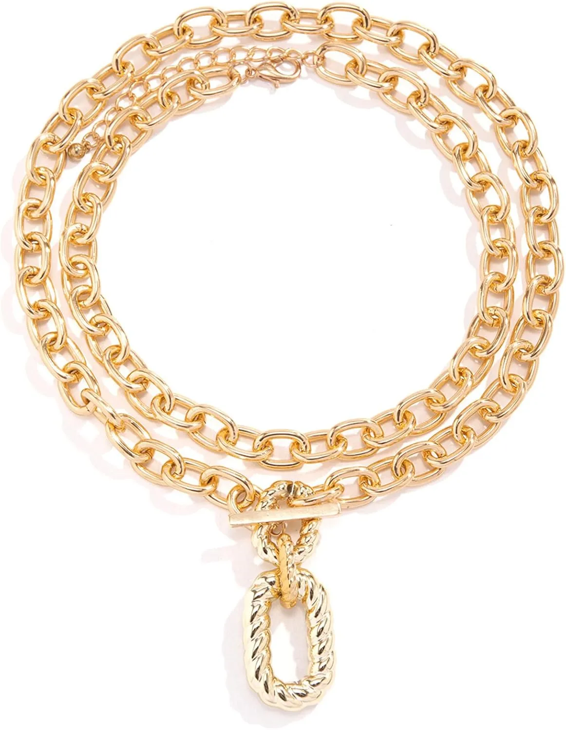 Chunky Choker Necklaces for Women Gold Thick Layered Chain Necklace Punk Statement Stackable Choker Necklaces Paperclip Link Pendant Necklaces Y2k Jewelry
