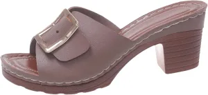 Chunky Heels for Women Wedge Siides Sandals Platform Open Toe Heels Slippers Slip on Elastic Band Wedges Shoes