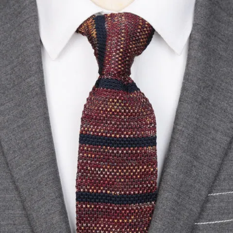 Classy Men Red Striped Knitted Tie
