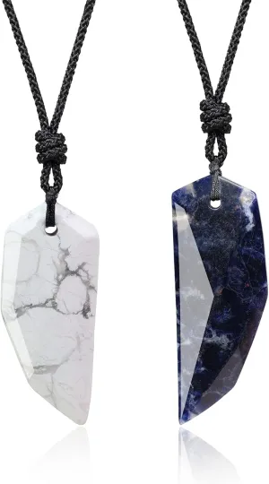 COAI Wolf Wooth Stone Matching Couples Necklaces, Crystal Necklaces for Couples