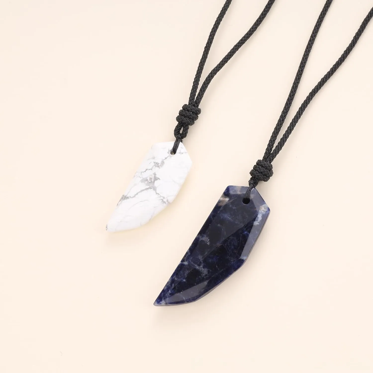 COAI Wolf Wooth Stone Matching Couples Necklaces, Crystal Necklaces for Couples