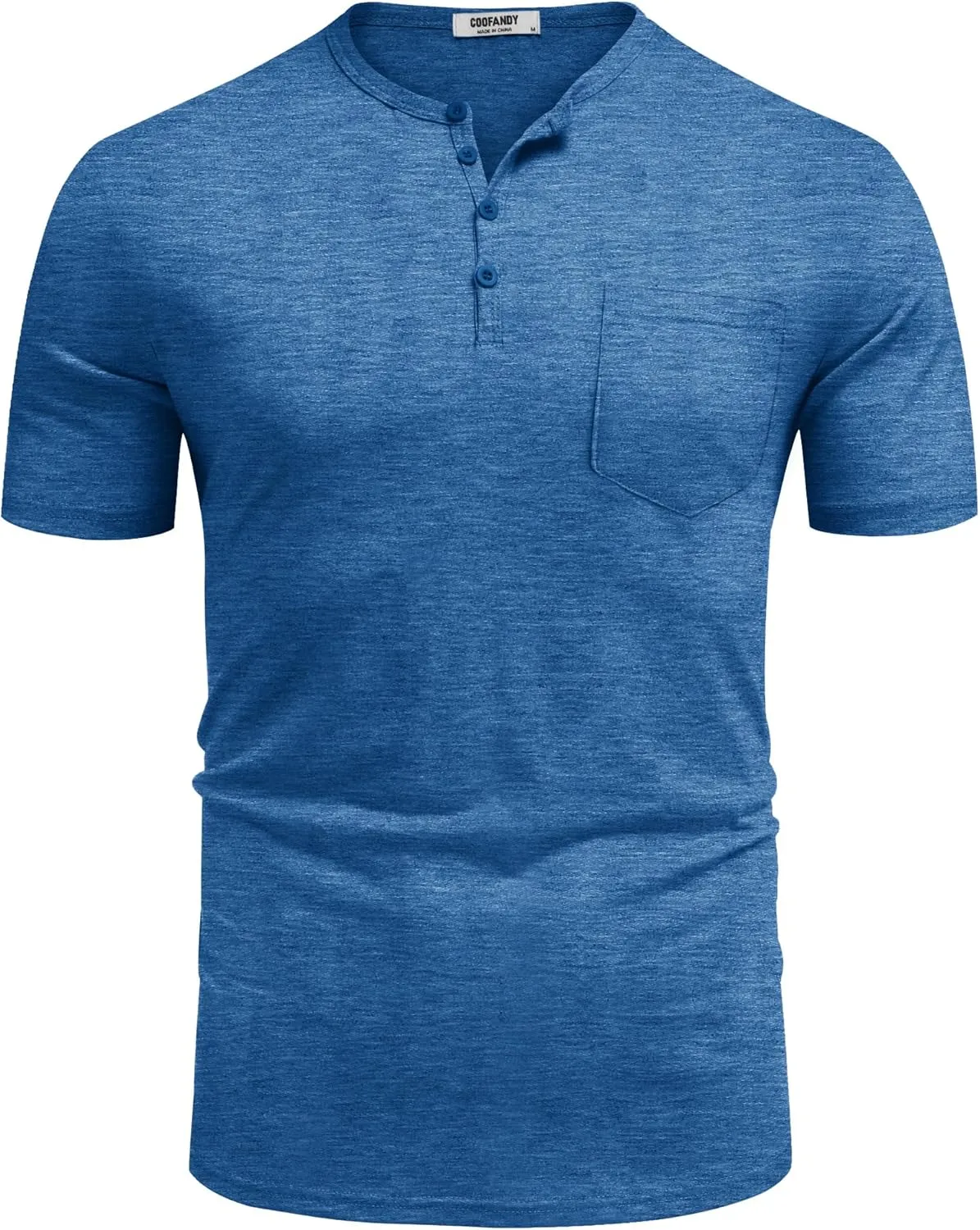 COOFANDY Mens Henley Shirts Short Sleeve Casual T Shirt Plain Slim Fit Henley Stylish Summer Tee Shirts with Pocket