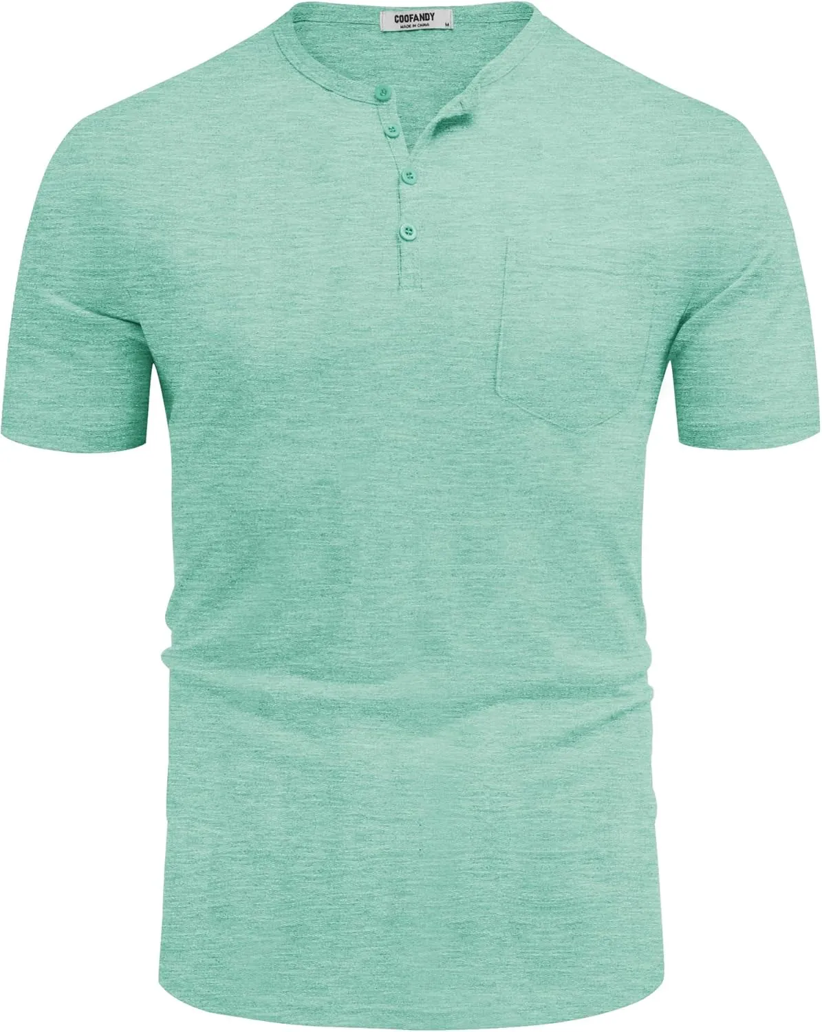 COOFANDY Mens Henley Shirts Short Sleeve Casual T Shirt Plain Slim Fit Henley Stylish Summer Tee Shirts with Pocket