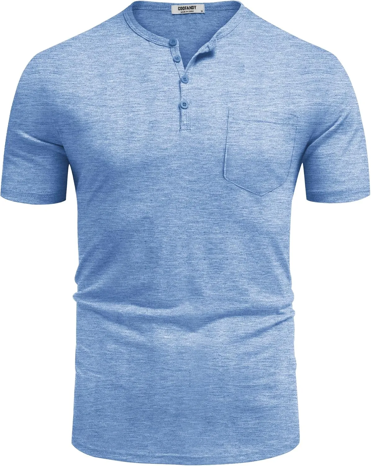 COOFANDY Mens Henley Shirts Short Sleeve Casual T Shirt Plain Slim Fit Henley Stylish Summer Tee Shirts with Pocket