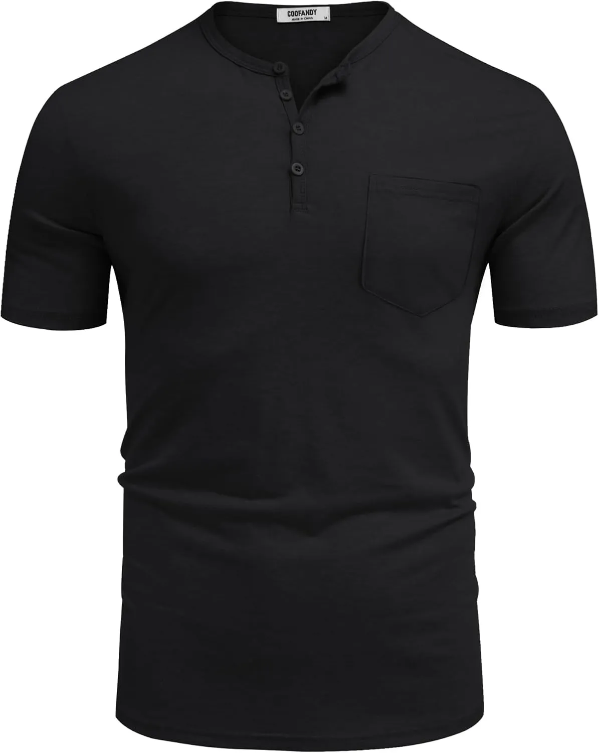 COOFANDY Mens Henley Shirts Short Sleeve Casual T Shirt Plain Slim Fit Henley Stylish Summer Tee Shirts with Pocket