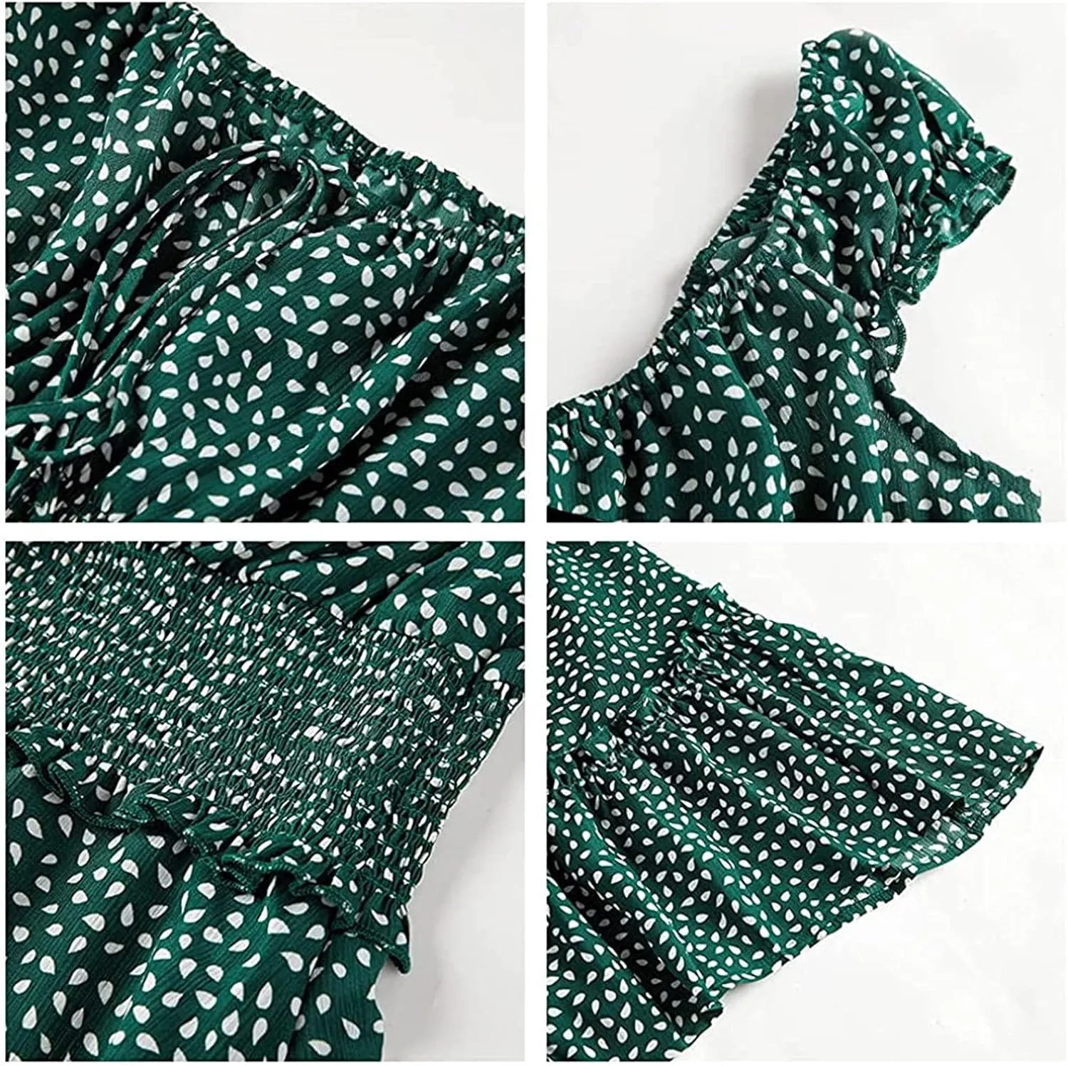 Cute Short Summer Dresses for Teens Sexy Ruffle Floral Sundresses Tie Front Pleated Boho Mini Smocked Dress