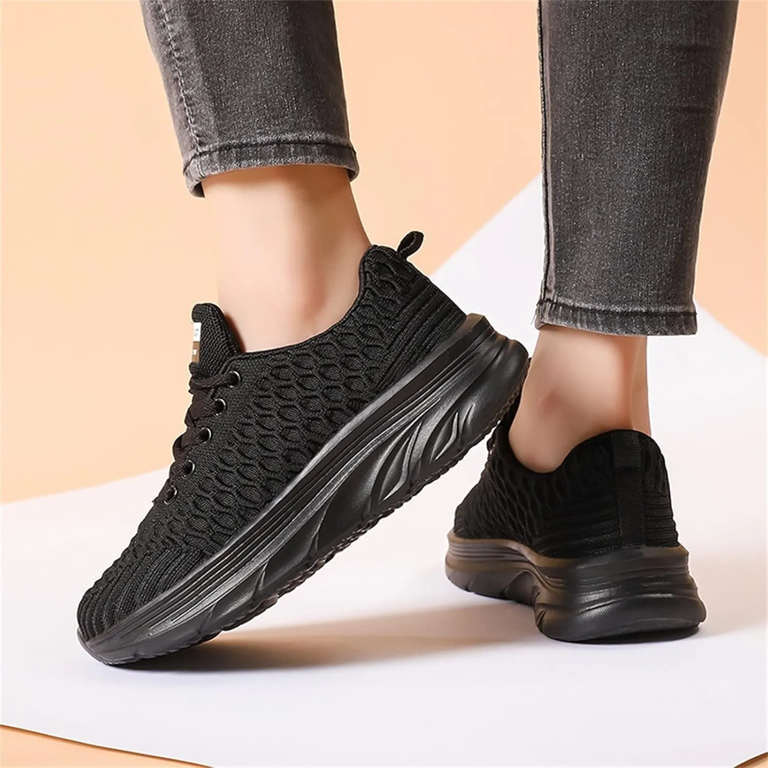 Dheva-C Women's Comfort Slip On Shoes Fashion Orthopedic Sneakers Walking Runing Flat Heel Sneakers Lace Up Shoes Non-Slip Walking Shoes White Athletic Platform Sneakers