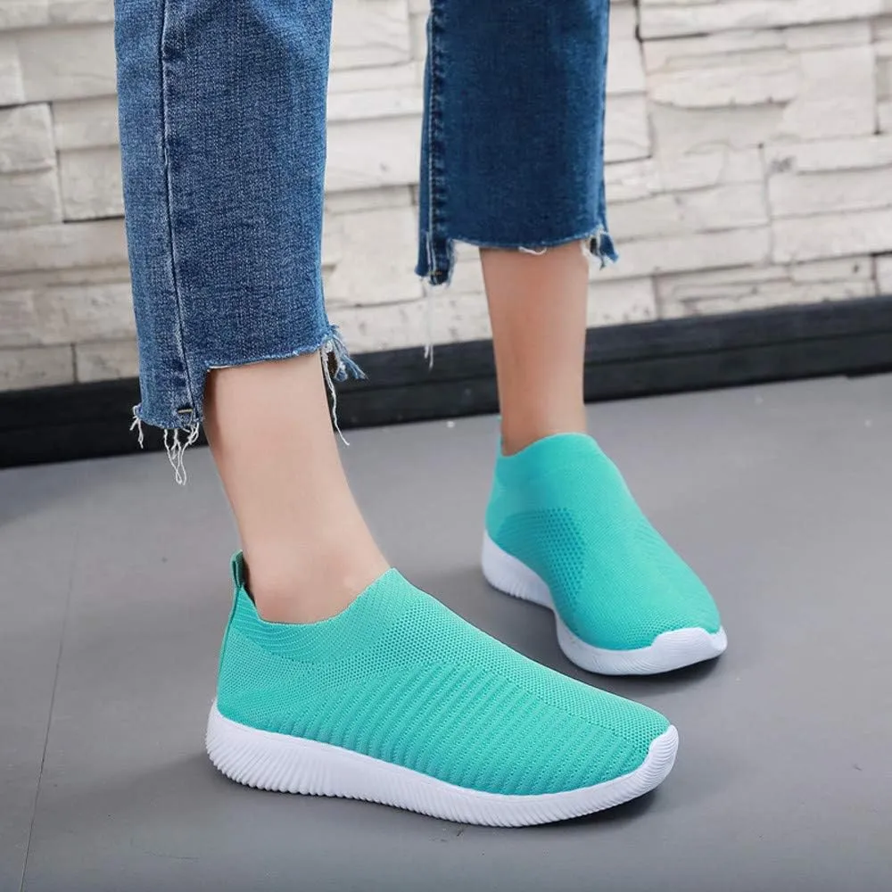 Dheva-C Women's Orthopedic Slip on Sneakers, Mesh Up Stretch Platform Workout Shoes Sneakers, Comfortable Casual Fashion Sneaker Walking Shoes