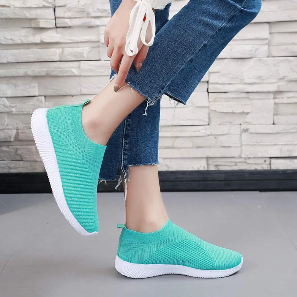 Dheva-C Women's Orthopedic Slip on Sneakers, Mesh Up Stretch Platform Workout Shoes Sneakers, Comfortable Casual Fashion Sneaker Walking Shoes