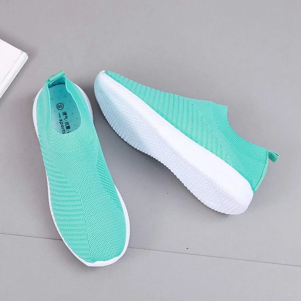 Dheva-C Women's Orthopedic Slip on Sneakers, Mesh Up Stretch Platform Workout Shoes Sneakers, Comfortable Casual Fashion Sneaker Walking Shoes