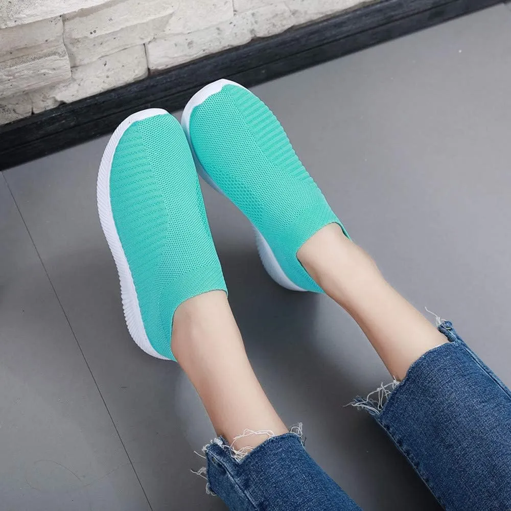 Dheva-C Women's Orthopedic Slip on Sneakers, Mesh Up Stretch Platform Workout Shoes Sneakers, Comfortable Casual Fashion Sneaker Walking Shoes