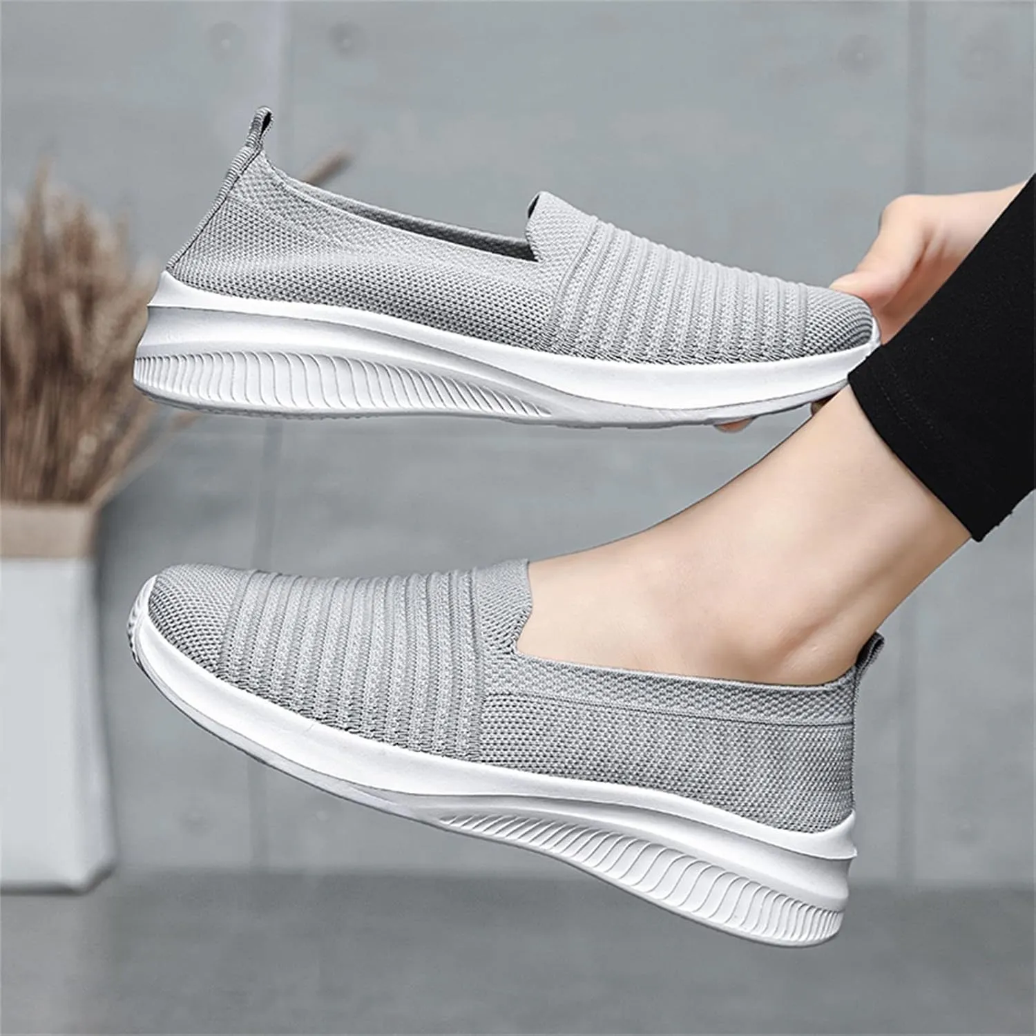 Dheva-C Women's Orthopedic Sneakers Slip on Walking Shoes for Women Mesh Up Stretch Platform Sneakers Fashion Sneaker Walking Shoes Ladies Running Shoes Athletic Mesh Fashion Sneakers