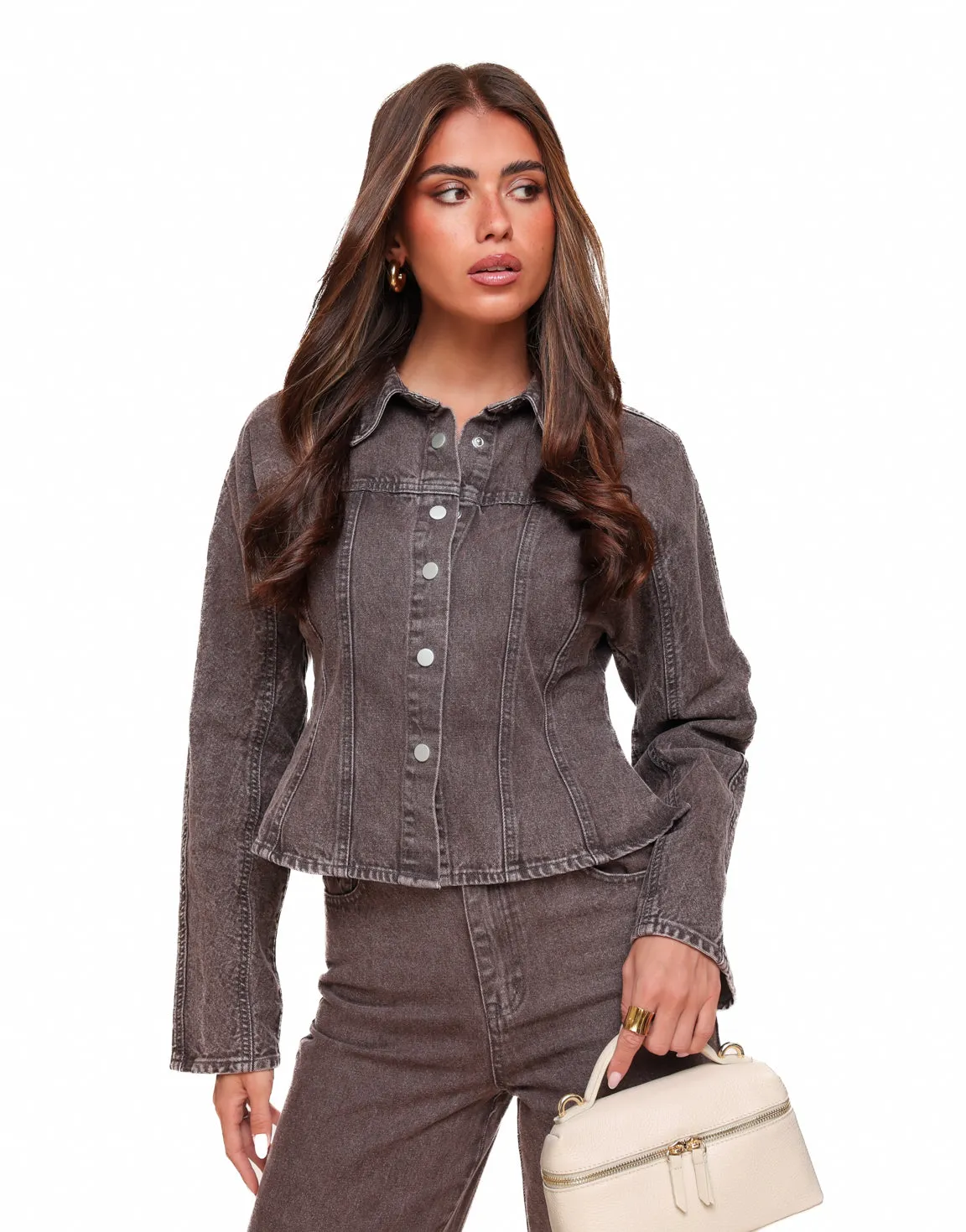Donkerbruine Denim LS - Jasje