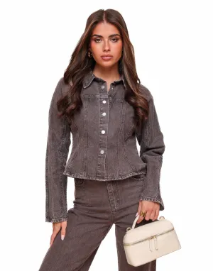Donkerbruine Denim LS - Jasje