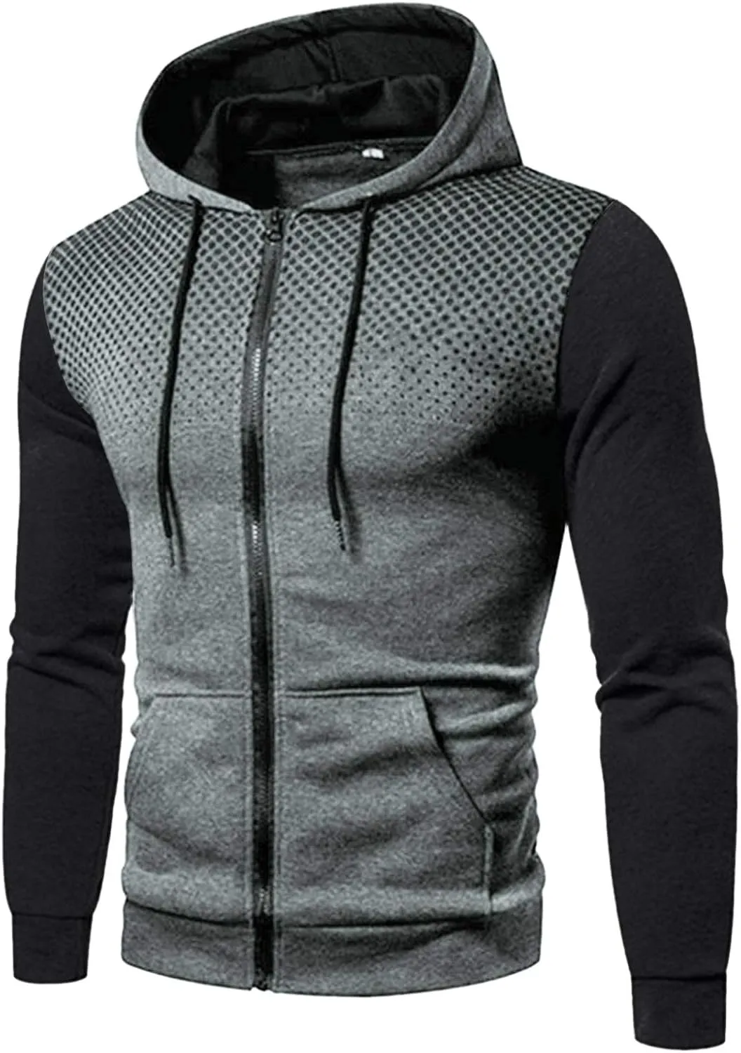 DuDubaby Men's Winter Sports Casual Fitness Suit with Dots Hoodie Sweatshirt and Pants