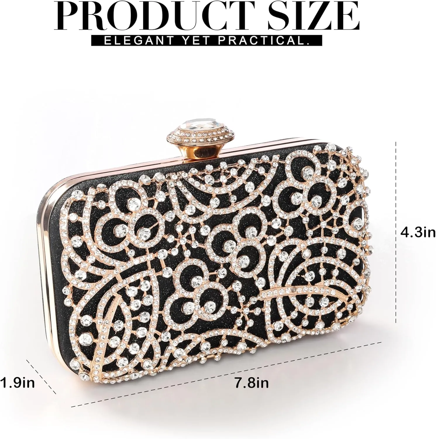 Elegant Clutch Purse for Women Evening Glitter Luxury Chain Crossbody Bag Tassel Handbag for Wedding Party Prom Formal