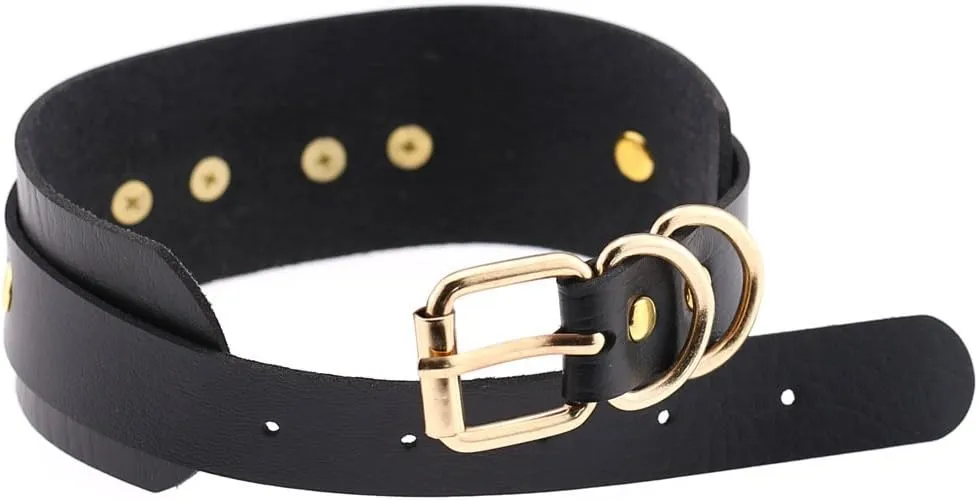 eYLun Women Leather Necklaces Collar Choker Heart Punk Rock Adjustable Collar Necklaces