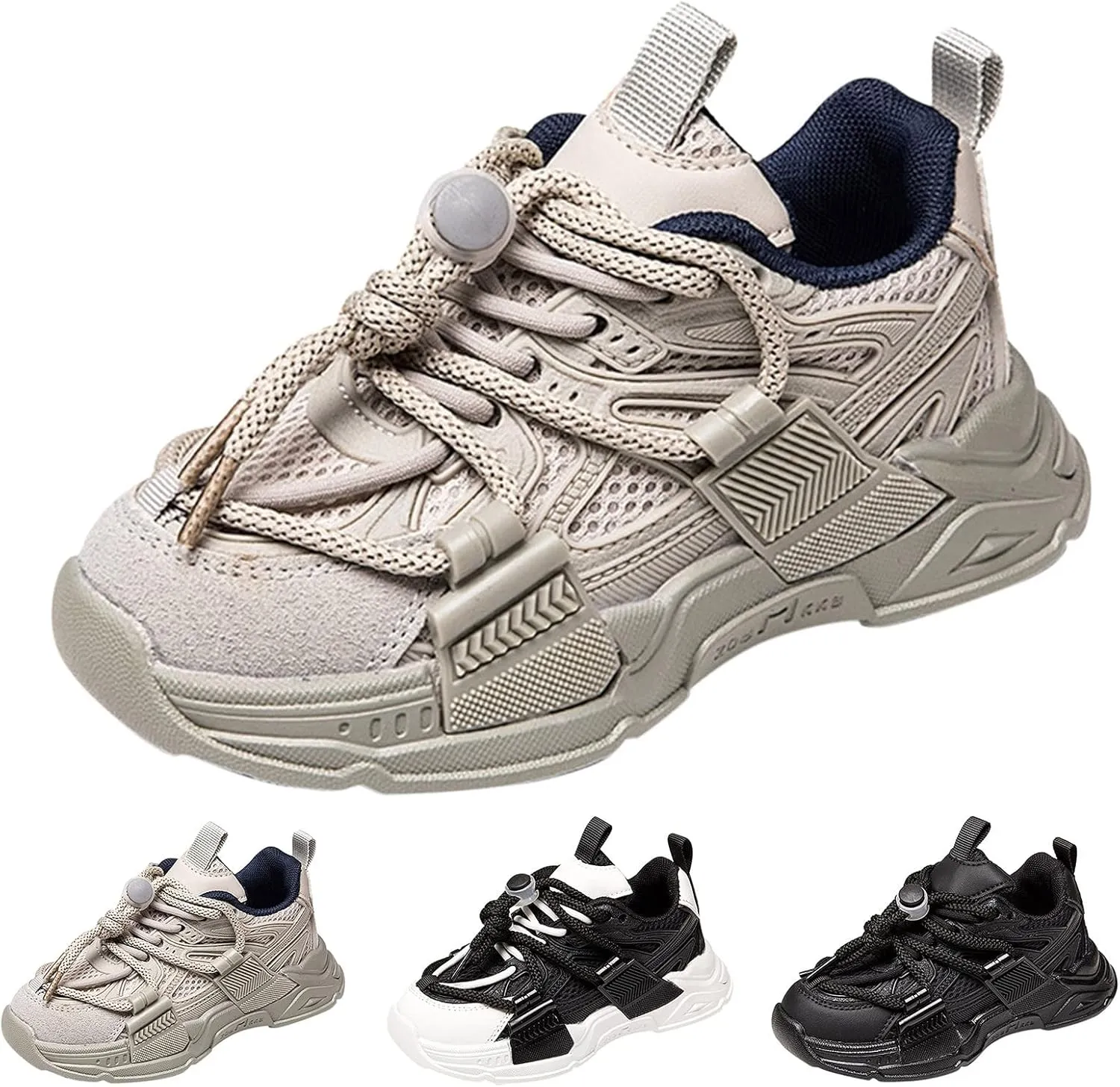 Fashion Spring Summer Children Sports Shoes Thick Soles Non Slip Breathable Run Comfortable Solid Kids Shoes Size 4