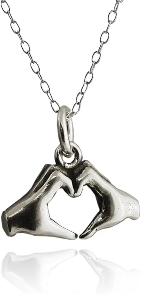 FashionJunkie4Life Love Pendant Necklaces with 18" Chain | Sterling Silver Heart Necklaces for Women