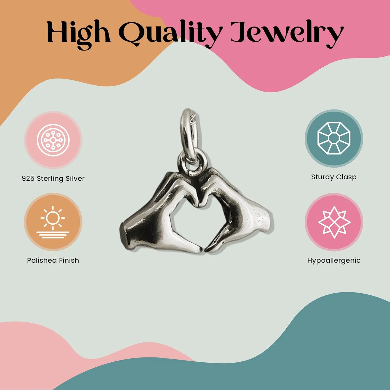 FashionJunkie4Life Love Pendant Necklaces with 18" Chain | Sterling Silver Heart Necklaces for Women