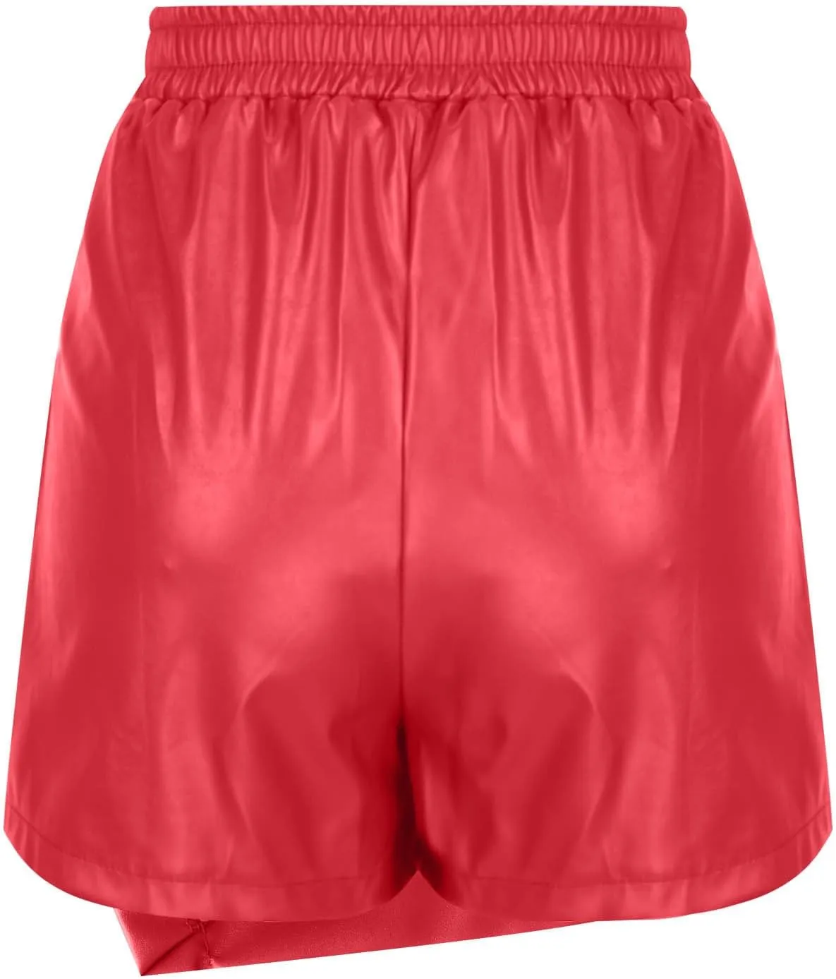 Faux Leather Skorts for Women Elastic High Waisted Ruched Wrap Skort Skirts Casual Sexy Dressy Business Work Skirt