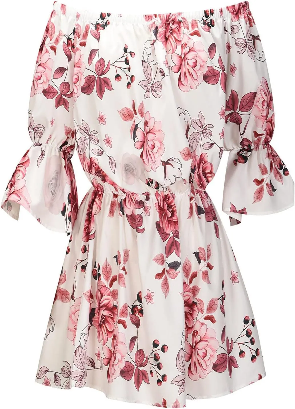 Floral Boho Mini Dresses for Women Sexy Off Shoulder Ruffle Short Dress 2025 Summer Corset Beach Sundresses
