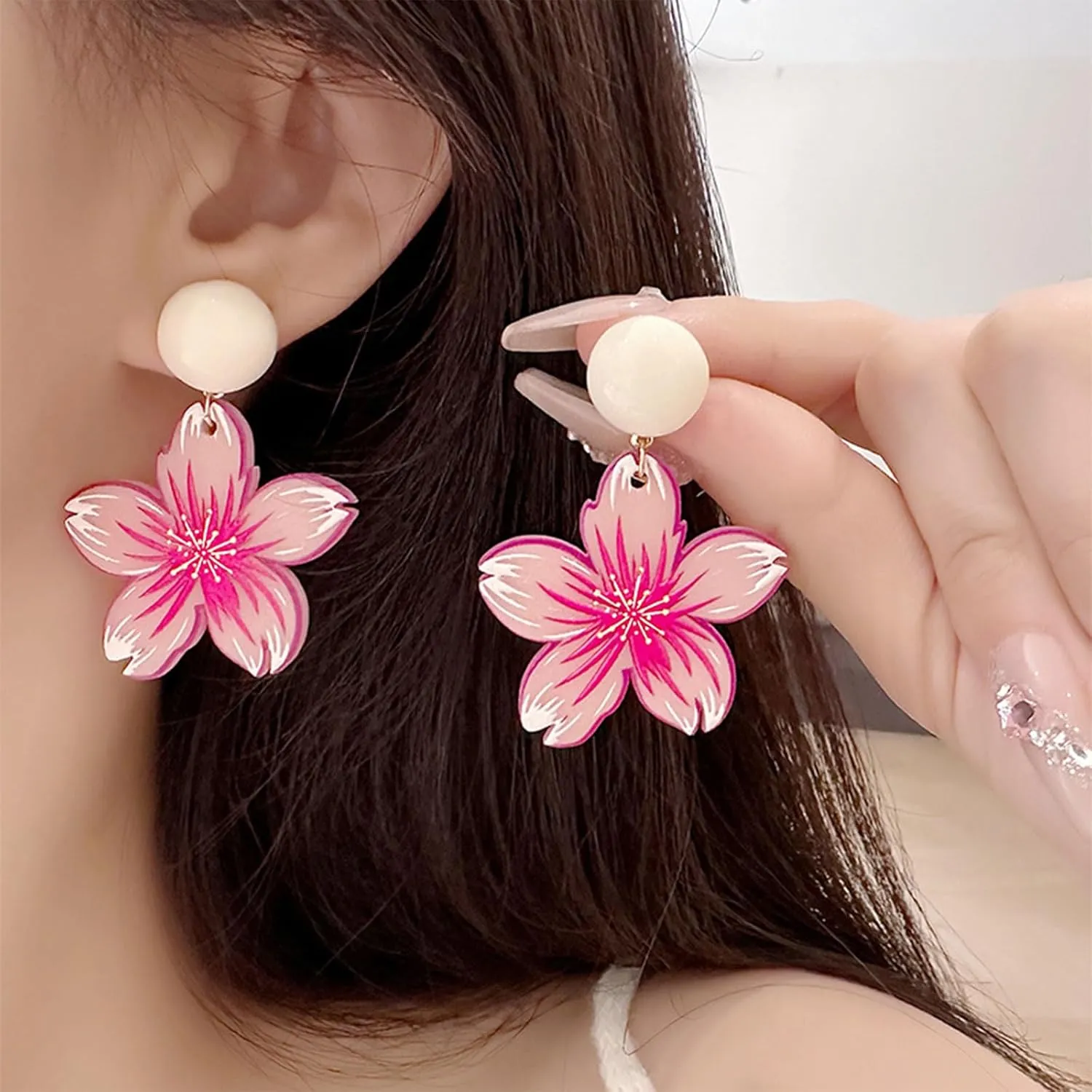 Flower Earrings for Women Spring Summer Trendy Dangle Drop Earrings Fun Floral Design, Lightweight Flower Ear Jewelry Gifts