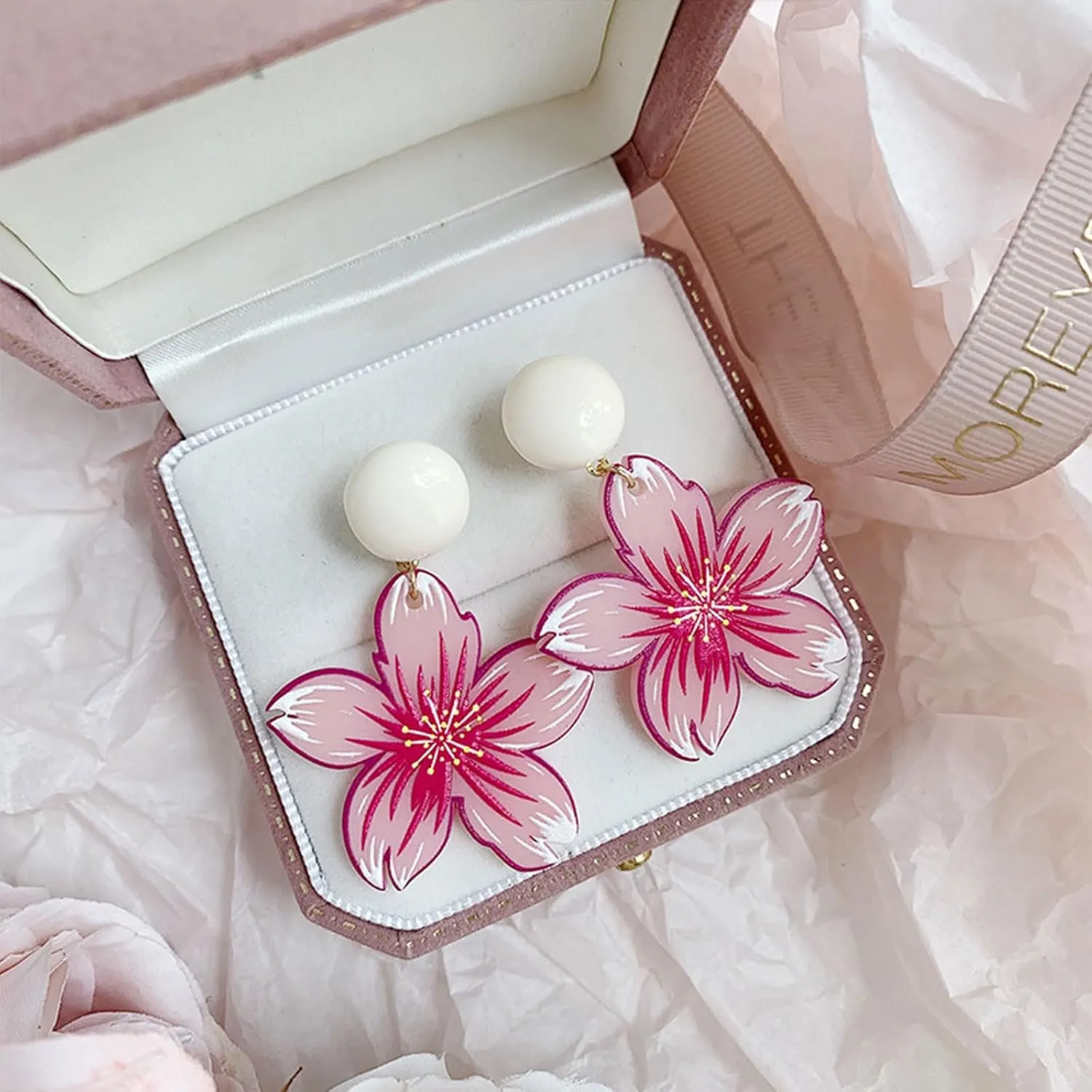 Flower Earrings for Women Spring Summer Trendy Dangle Drop Earrings Fun Floral Design, Lightweight Flower Ear Jewelry Gifts
