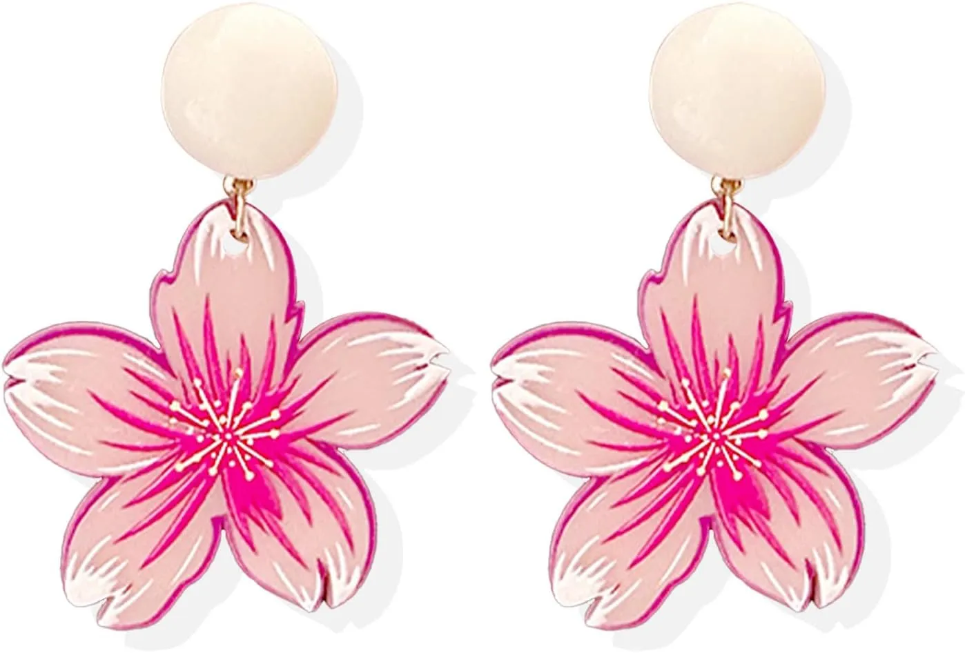 Flower Earrings for Women Spring Summer Trendy Dangle Drop Earrings Fun Floral Design, Lightweight Flower Ear Jewelry Gifts