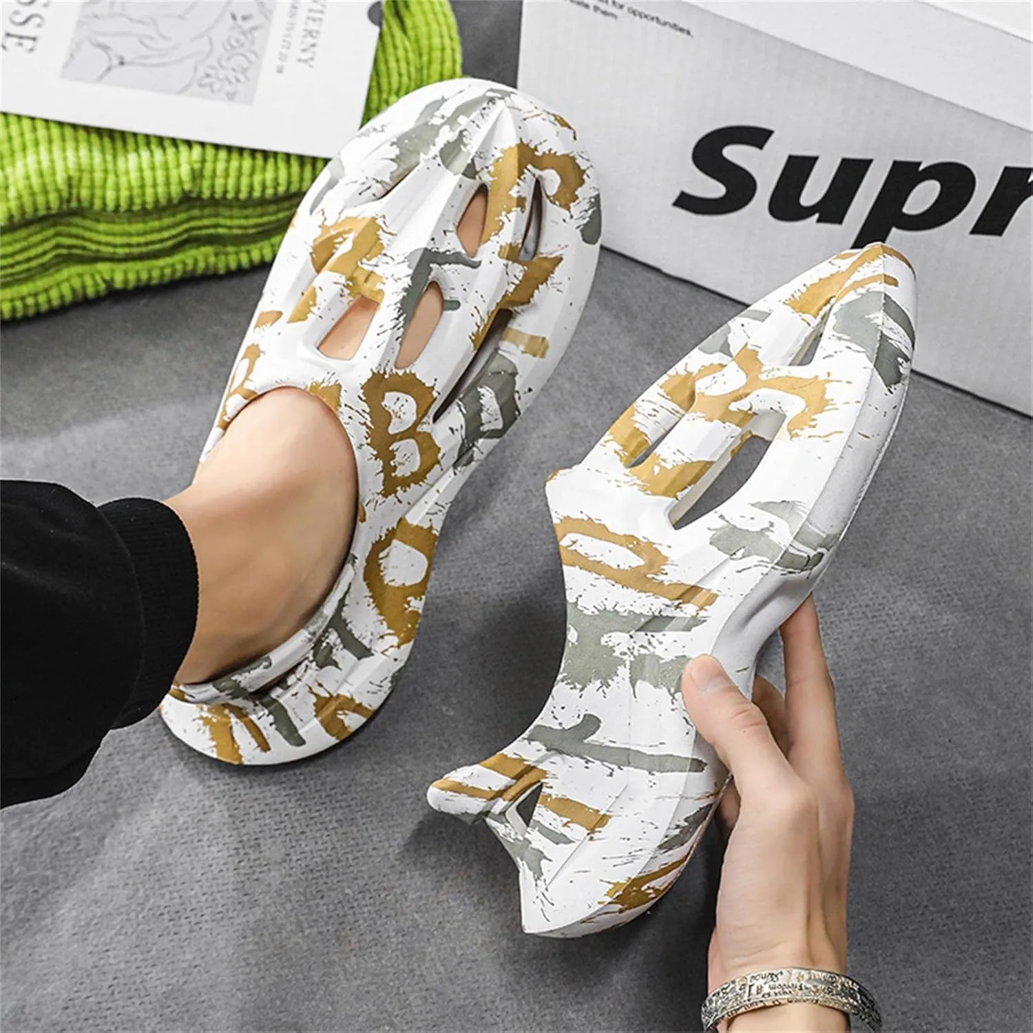 Foam Runner Sneakers, Women's & Men's Pillow Lightweight Cloud Shoes - Non-Slip, Breathable, Soft Fashion Sandals