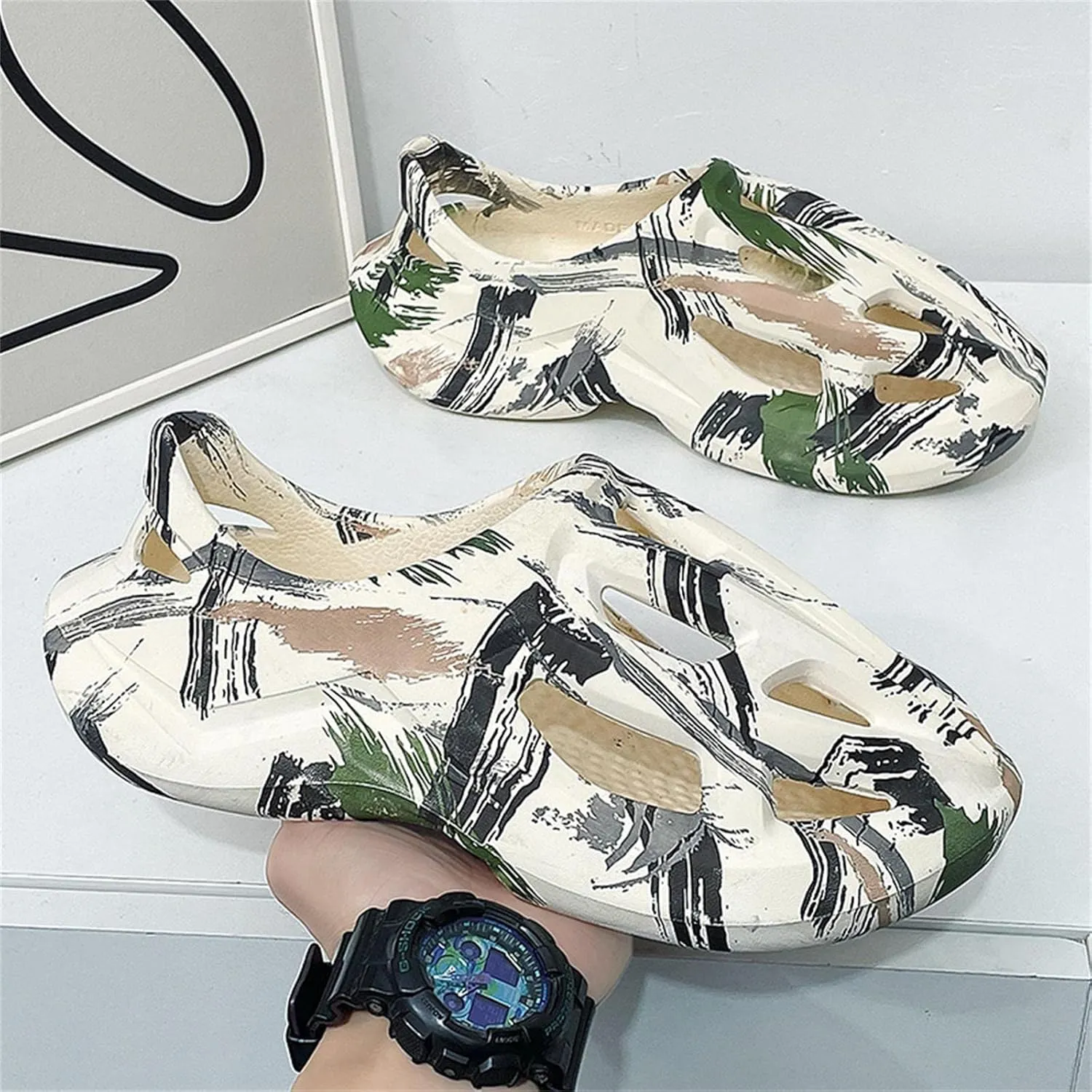 Foam Runner Sneakers, Women's & Men's Pillow Lightweight Cloud Shoes - Non-Slip, Breathable, Soft Fashion Sandals