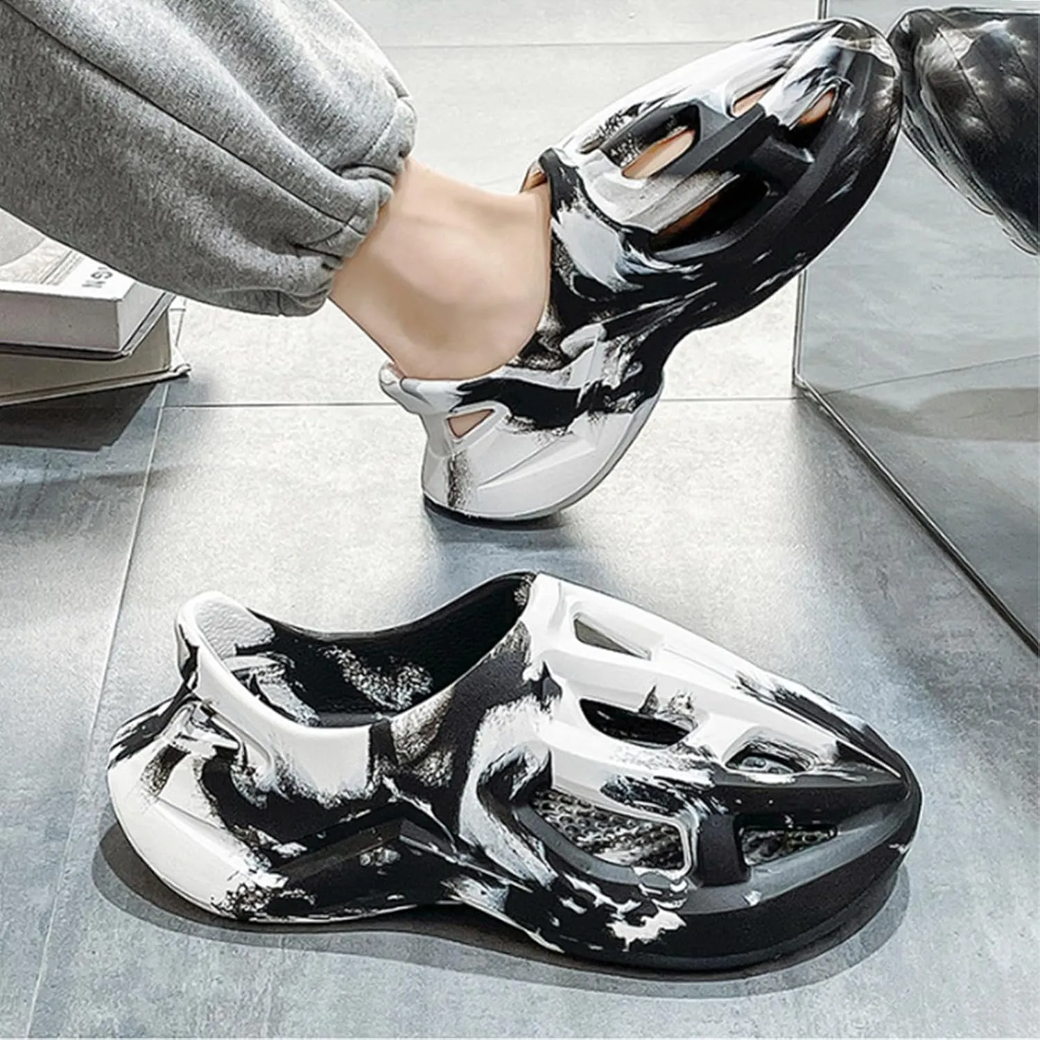 Foam Runner Sneakers, Women's & Men's Pillow Lightweight Cloud Shoes - Non-Slip, Breathable, Soft Fashion Sandals